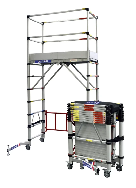 Echafaudages roulants télescopique aluminium de marque Duarib de type Teletower