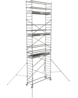 Echafaudages roulants aluminium de marque Tubesca de type Cross
