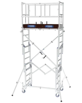Echafaudages roulants télescopique aluminium de marque Tubesca de type X’Tower + 1 Kit embarqué offert