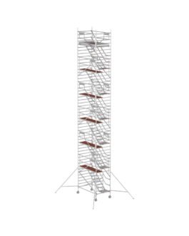 Echafaudages roulants aluminium de marque Fortal de type FORT&rsquo; ALUMINIUM 1400 MDS avec escaliers